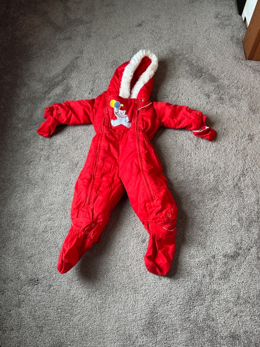 Heart Warmers Red Baby Winter Snowsuit Hooded 3 Piece Jumpsuit 6–24 Months